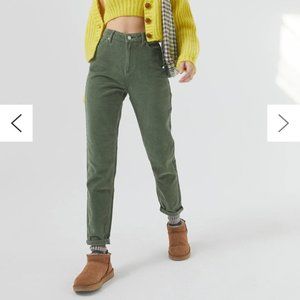 BDG Green Corduroy Mom Jeans 24